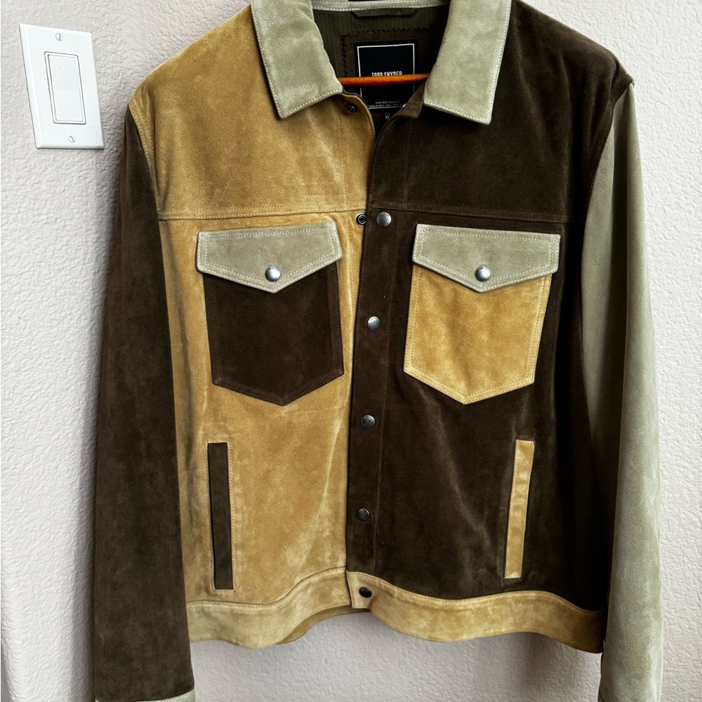 Todd Snyder Dylan Colorblock Suede Leather Jacket XL